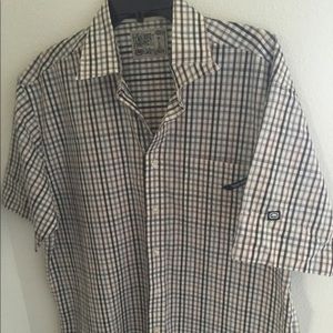 $9.25 shipped in details ECKO WHITE BURGUNDY SHIRT